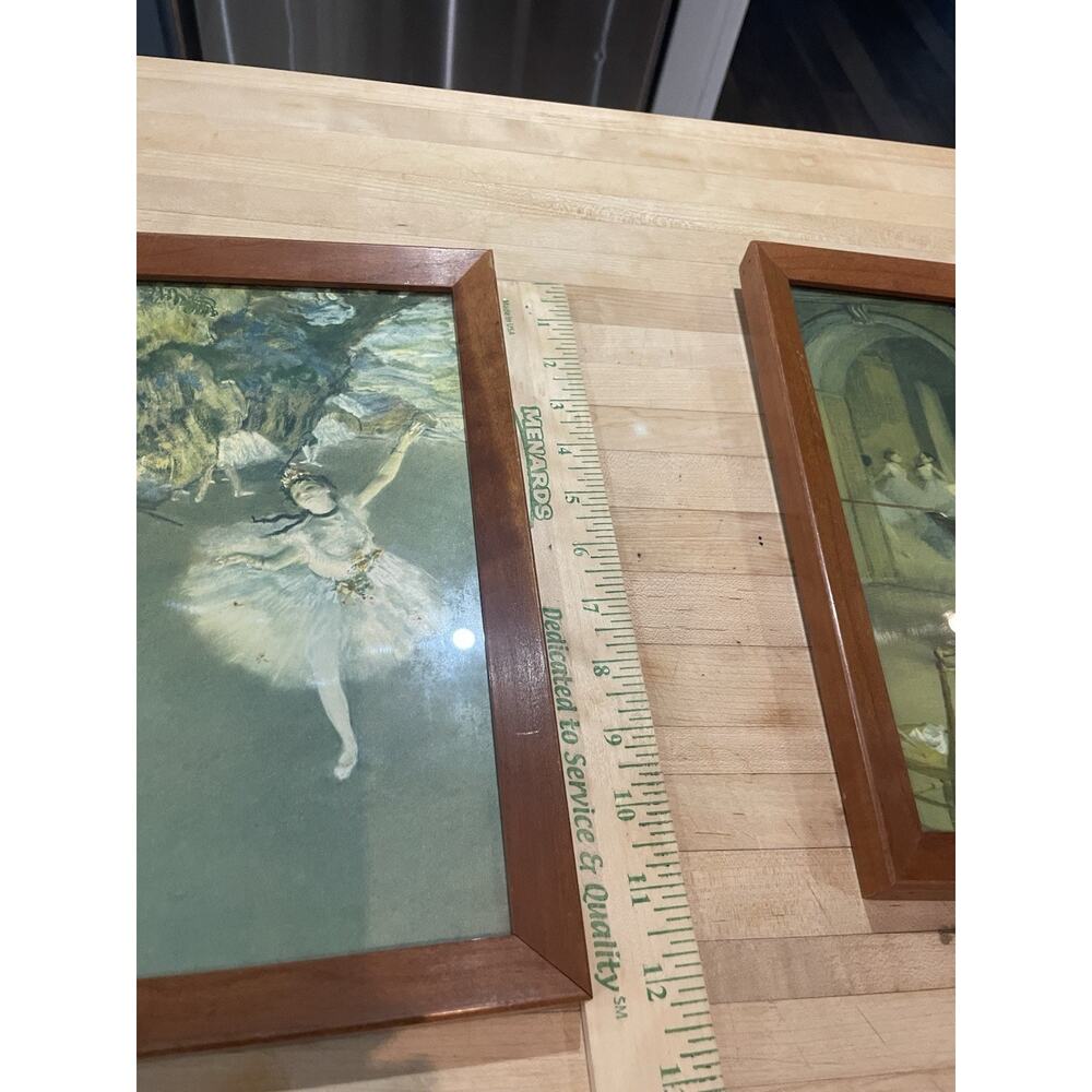 EDGAR DEGAS BALLERINAS SET OF TWO VINTAGE FRAMED ART PRINTS - Picture 12 of 13